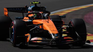 Team McLaren-Mercedes' Lando Norris drives during the third practice session at the Madring circuit on September 12, 2026 in Madrid ahead of the Spanish Formula One Grand Prix. 
Pierre-Philippe MARCOU / AFP