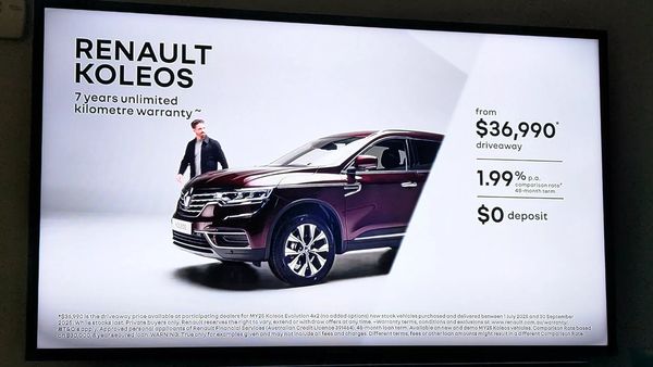 Renault Koleos blunder faal reclame commercial Amerika Australië