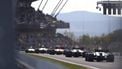 Drivers speed past tribunes with spectators during the German Formula One Eifel Grand Prix at the Nuerburgring circuit in Nuerburg, western Germany, on October 11, 2020. 
MATTHIAS SCHRADER / POOL / AFP