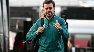Aston Martin's Spanish driver Fernando Alonso arrives for the practice session for the United States Formula One Grand Prix at the Circuit of the Americas in Austin, Texas, on October 18, 2024. 
ANGELA WEISS / AFP