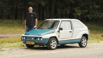 Harm Noorman bij zijn Mega Tjaffer