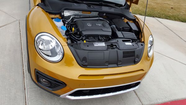 Motorruimte van de Volkswagen Beetle