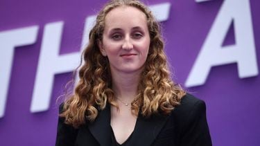 Dutch Belgian F1 Academy Driver Maya Weug poses on the red carpet for the UK Premier of the Netflix series 