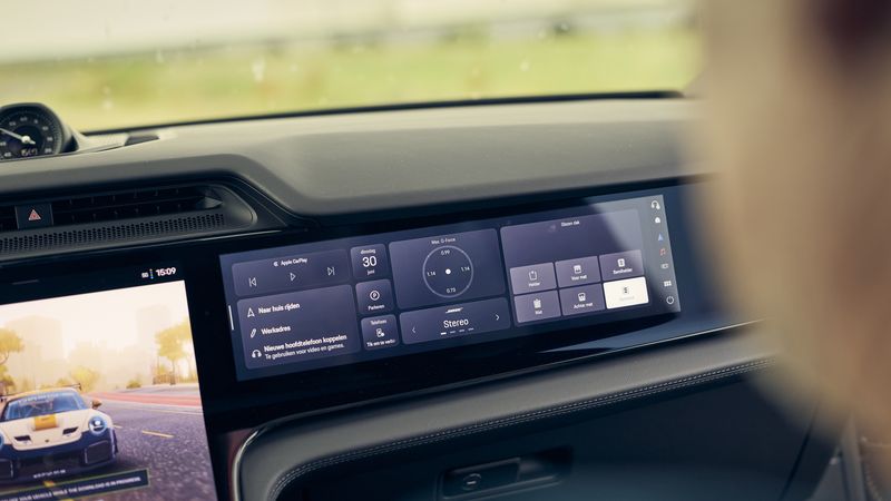 Passagiersscherm scherm touchscreen display optie onderzoek Porsche Cayenne