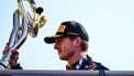 2023-09-03 16:58:21 First placed Red Bull Racing's Dutch driver Max Verstappen celebrates with his trophy on the podium after the Italian Formula One Grand Prix race at Autodromo Nazionale Monza circuit, in Monza on September 3, 2023. Max Verstappen won a record-breaking 10th straight Formula One race on September 3, 2023, after coming out on top at the Italian Grand Prix in a Red Bull one-two at Monza.
Ben Stansall / AFP