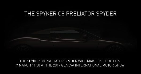 Spyker C8 Preliator Spyder teaset