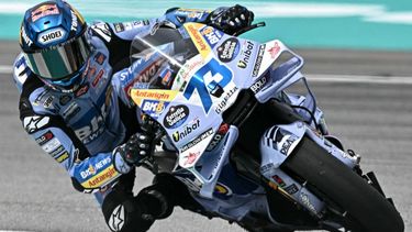 BK8 Gresini Racing MotoGP team's Spanish MotoGP rider Alex Marquez rides during the second free practice of the MotoGP Malaysian Grand Prix at the Sepang International Circuit in Sepang on October 25, 2025. 
Lillian SUWANRUMPHA / AFP
