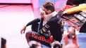 2023-10-08 21:38:38 epa10908214 Dutch Formula One driver Max Verstappen of Red Bull Racing celebrates winning the Formula 1 Qatar Grand Prix in Lusail, Qatar, 08 October 2023.  EPA/ALI HAIDER