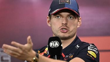 Red Bull Racing's Dutch driver Max Verstappen takes part in a press conference ahead of the Formula One Singapore Grand Prix night race at the Marina Bay Street Circuit in Singapore on September 19, 2024. 
Lillian SUWANRUMPHA / AFP