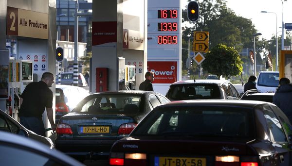 file omzeilen drukte tankstation