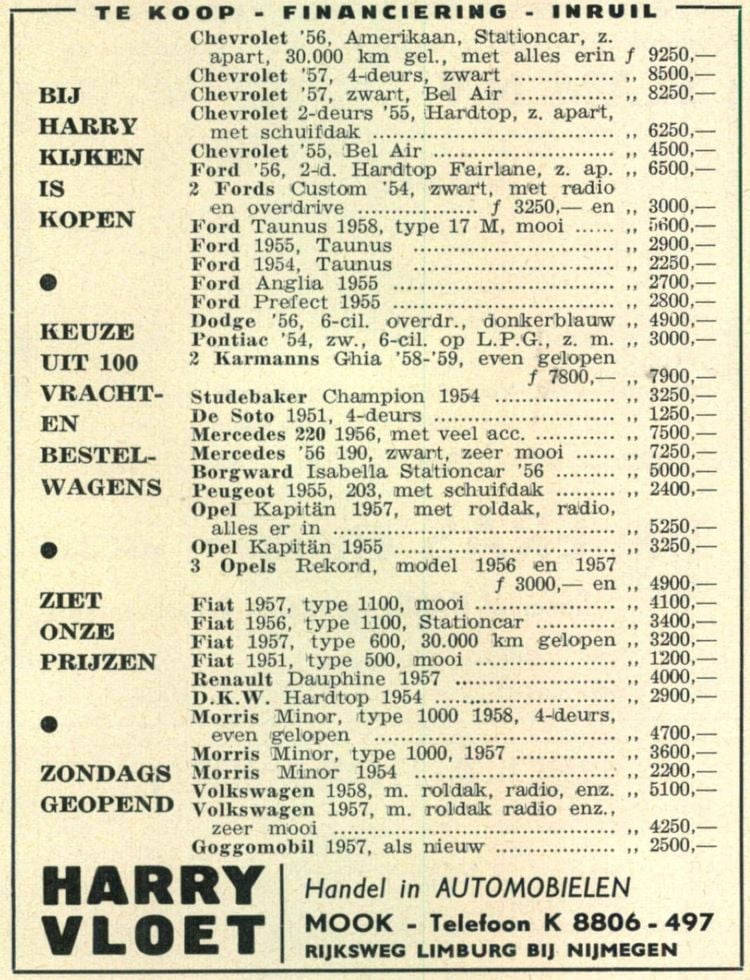 Advertenties 1958-1959-1960