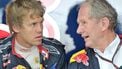 epa02407521 German F1 driver Sebastian Vettel of Red Bull and Red Bull Director Helmut Marko arrive at the paddock for a free practice session 23 October 2010 at the Korea International circuit in Yeongam, south Korea ahead of the first Korean F1 race to be staged 24 Oct.  EPA/DAVID EBENER