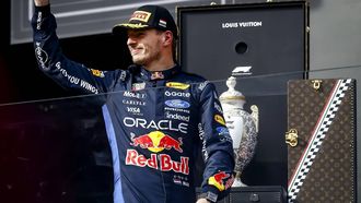 BOEDAPEST - Max Verstappen (Red Bull Racing) op het podium na afloop van de race op de Hungaroring voor de Grote Prijs van Hongarije. SANDER KONING / ANP