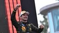 Winner Ferrari's Monegasque driver Charles Leclerc celebrates on the podium after the Italian Formula One Grand Prix race at Autodromo Nazionale Monza circuit, in Monza on September 1, 2024. 
Gabriel BOUYS / AFP