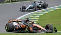 McLaren's Australian driver Oscar Piastri (Bottom) races during the sprint of the Sao Paulo Formula One Grand Prix at the Jose Carlos Pace racetrack, aka Interlagos, in Sao Paulo, Brazil on November 8, 2025. 
Nelson ALMEIDA / AFP