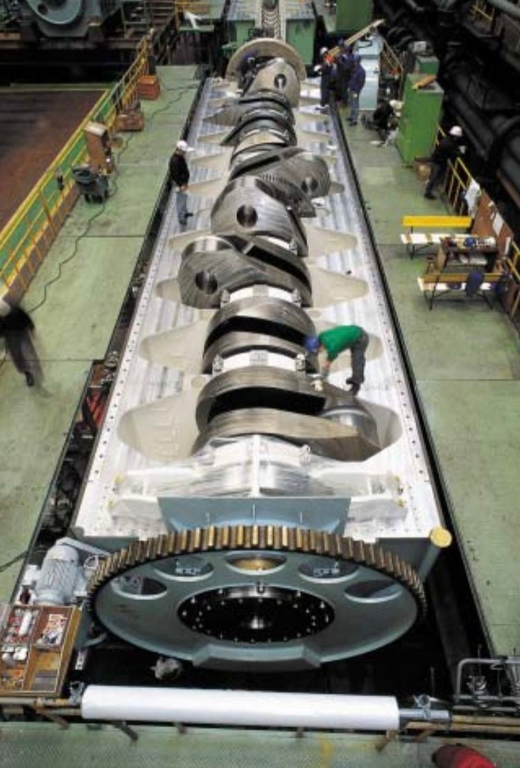 Wärtsilä-Sulzer RTA96-C grootste sterkste verbrandingsmotor brandstofmotor