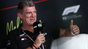 Cadillac's British team principal Graeme Lowdon speaks at a press conference ahead of the second practice session of the Formula One Australian Grand Prix at the Albert Park Circuit in Melbourne on March 6, 2026.  
Martin KEEP / AFP
