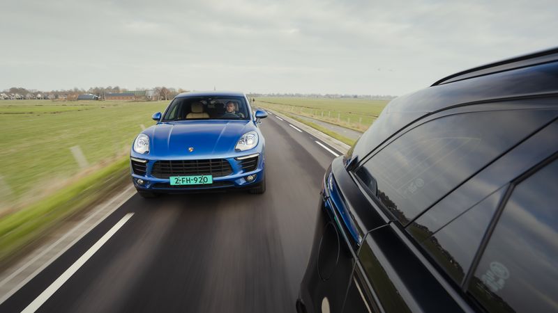 occasion Porsche Macan Range Rover Velar wintersport tweedehands auto luxe SUV