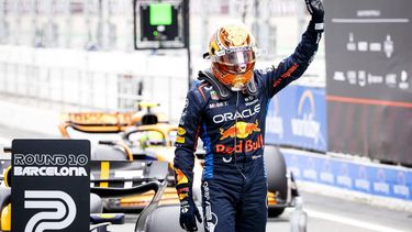 MONTMELO - Max Verstappen (Red Bull Racing) reageert na afloop van de kwalificatie voor de Grote Prijs van Spanje op het Circuit de Barcelona-Catalunya. ANP SEM VAN DER WAL