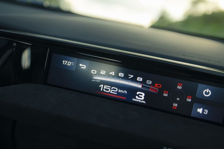 Digitaal instrumentarium van de Ferrari 12Cilindri