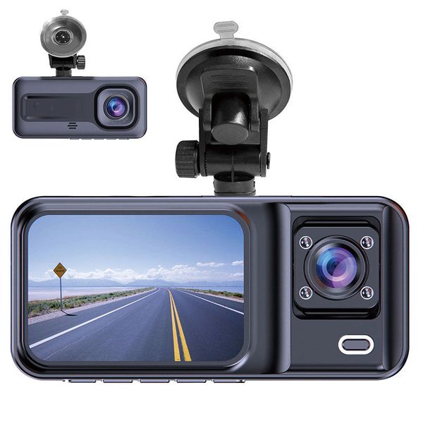 Spotgoedkope dashcam (24,99 euro) filmt zowel aan de voor- als achterkant en mist geen moment