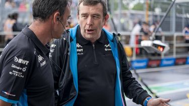 epa11396649 Alpine team principal Bruno Famin during a practice session for the Formula One Grand Prix of Canada, in Montreal, Canada, 07 June 2024. The 2024 Formula 1 Grand Prix of Canada is held on 09 June.  EPA/SHAWN THEW