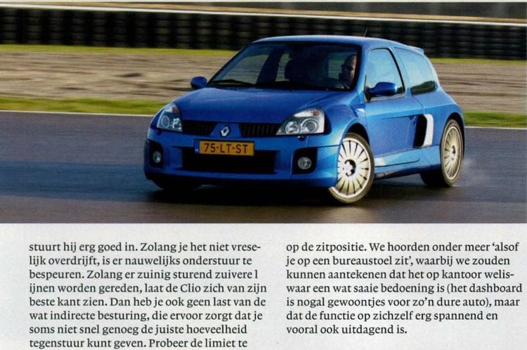 Begraafplaats huiswerk maken boekje Renault Clio Sport V6: listig karakter