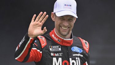 (FILES) AUSTIN, TEXAS - MARCH 26: Jenson Button, driver of the #15 Mobil 1 Ford, waves to fans as he walks onstage during driver intros prior to the NASCAR Cup Series EchoPark Automotive Grand Prix at Circuit of The Americas on March 26, 2023 in Austin, Texas. Former Formula One world champion Jenson Button will challenge again for the Le Mans 24 Hours after confirming on December 15, 2023 that he has signed up to drive the whole World Endurance Championship next year.
Logan RIELY / GETTY IMAGES NORTH AMERICA / AFP