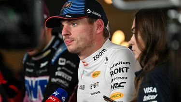 Red Bull Racing's Dutch driver Max Verstappen talks to the media after the sprint race ahead of the Qatari Formula One Grand Prix at the Lusail International Circuit in Lusail, north of Doha, on November 30, 2024. 
Andrej ISAKOVIC / AFP