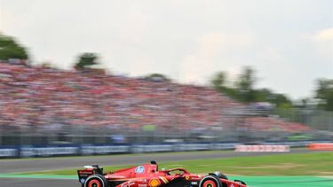 Ferrari's Monegasque driver Charles Leclerc drives during the Italian Formula One Grand Prix race at Autodromo Nazionale Monza circuit, in Monza on September 1, 2024. 
Andrej ISAKOVIC / AFP