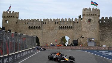 Red Bull Racing's Dutch driver Max Verstappen competes during the Formula One Azerbaijan Grand Prix at the Baku City Circuit in Baku on September 21, 2025. 
Alexander NEMENOV / AFP
