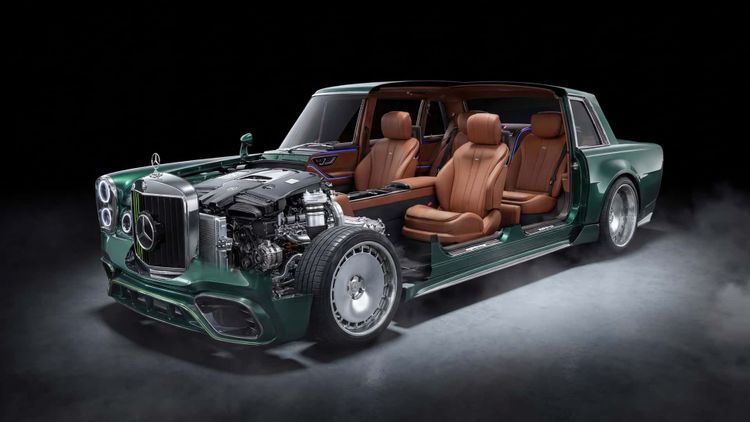 Deze krankzinnige Mercedes lijkt een ChatGPT-creatie, maar deze 800 pk-sterke klassieker rijdt echt rond