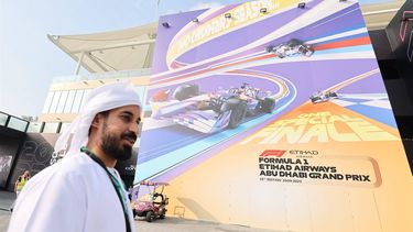 2023-11-22 00:00:00 epa10989254 An Emirati man walks at the paddock ahead of the Abu Dhabi Formula One Grand Prix 2023 at Yas Marina Circuit in Abu Dhabi, United Arab Emirates, 22 November 2023. The Formula One Grand Prix of Abu Dhabi will take place on 26 November 2023.  EPA/ALI HAIDER