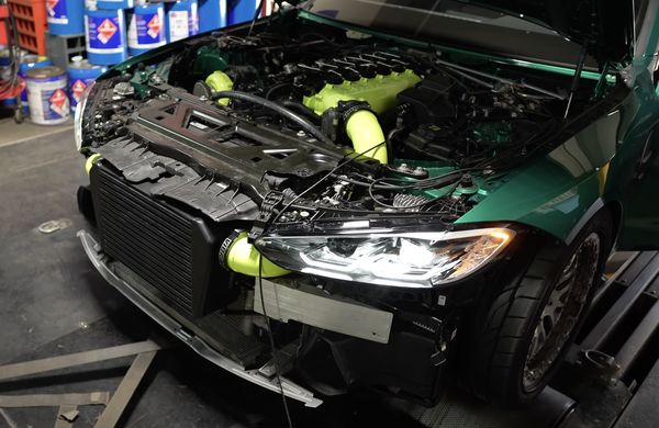 BMW M4 drag racing crash broken S58 tuning tuner dynamometer
