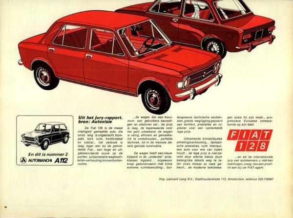 Advertentie Fiat 128 Autovisie