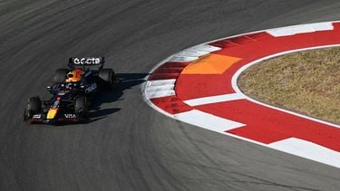 Red Bull Racing's Dutch driver Max Verstappen races during the Sprint Qualifying ahead of the United States Formula One Grand Prix at the Circuit of the Americas in Austin, Texas, on October 17, 2025. 
Jim WATSON / AFP