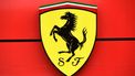 This picture shows the logo of Ferrari prior to a practice session at the Autodromo Nazionale circuit in Monza, on September 10, 2021, ahead of the Italian Formula One Grand Prix. 
Miguel MEDINA / AFP