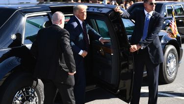 Donald Trump in zijn nieuwe auto