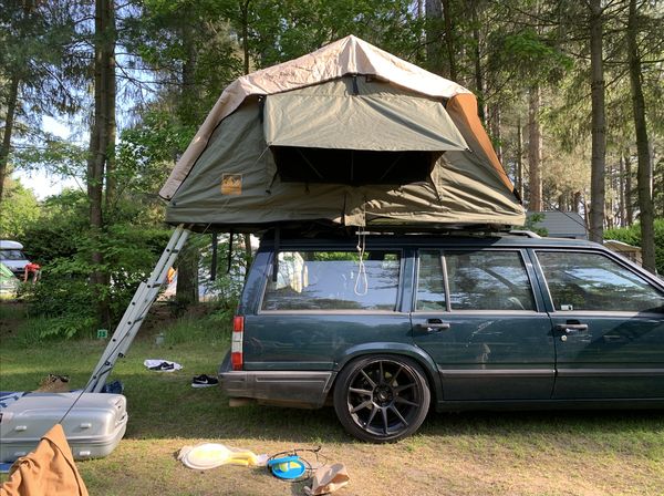 Daktent Volvo 940 overlanding kamperen Camping caravan