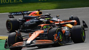 McLaren's British driver Lando Norris drives during the Formula One Belgian Grand Prix at the Spa-Francorchamps Circuit in Spa on July 28, 2024. 
JOHN THYS / AFP