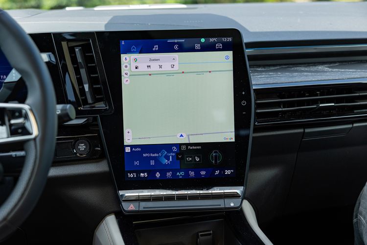 Navigatiescherm van de Renault Espace