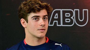 Williams' Argentinian driver Franco Colapinto attends a press conference ahead of the Abu Dhabi Formula One Grand Prix at the Yas Marina Circuit in Abu Dhabi on December 5, 2024. 
Giuseppe CACACE / AFP