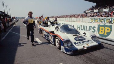 The Rothmans Porsche team Porsche 956 N°2 driven by German Jochen Mass and Stefan Bellof makes a pit stop during the 51st edition of the 24 hours of Le Mans, on June 19, 1983 on the circuit de la Sarthe in Le Mans, western France. The first edition of the endurance race was run on May 26 and 27, 1923. Big favorite of the 51st edition of the 24 hours of Le Mans, Porsche wins with Porsche 956 the first eight places, including the first with driver Australian Vern Schuppan and US Hurley Haywood and Al Holbert.
Gabriel DUVAL / AFP