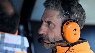 McLaren's Italian team principal Andrea Stella looks on during the Formula One British Grand Prix at the Silverstone motor racing circuit in Silverstone, central England, on July 6, 2025. 
Andrej ISAKOVIC / POOL / AFP