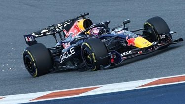 Red Bull Racing's Dutch driver Max Verstappen races during Sprint qualifying ahead of the 2026 Miami Formula One Grand Prix at Miami International Autodrome in Miami Gardens, Florida, on May 1, 2026.  
CHARLY TRIBALLEAU / AFP