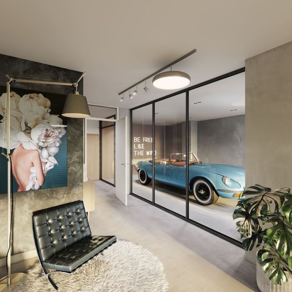 Deze Rotterdamse Funda-woning is één bepaald soort autoliefhebber