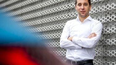 EINDHOVEN - Robin Frijns, Formula E coureur, tijdens de persbijeenkomst van de stichting Formula-Eindhoven. De stichting wil de E-Prix naar Regio Brainport Eindhoven halen. ANP REMKO DE WAAL