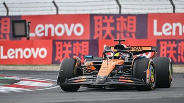 McLaren's Australian driver Oscar Piastri drives during the Formula One Chinese Grand Prix at the Shanghai International Circuit in Shanghai on March 23, 2025. 
HECTOR RETAMAL / AFP