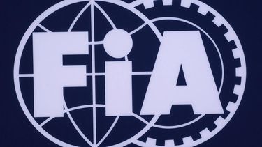 A logo of the Fédération Internationale de l'Automobile (FiA) is pictured at the Bahrain International Circuit in Sakhir on March 1, 2024, ahead of the Bahrain Formula One Grand Prix. 
Giuseppe CACACE / AFP