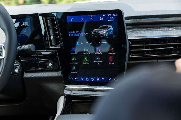 Voertuigmenu van de Renault Espace